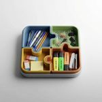 Carti si Birotica - Birotica - Accesorii de birou - Suporturi accesorii birou - Organizator modular de birou cu 4 compartimente, multicolor, 20 cm - Infinity.ro