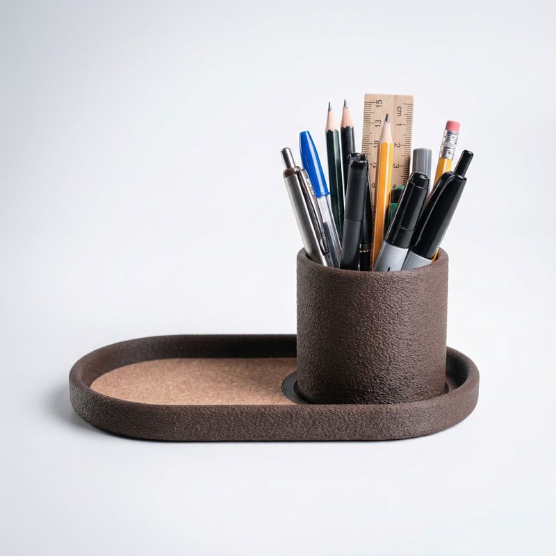 Carti si Birotica - Birotica - Accesorii de birou - Suporturi accesorii birou - Tavita Organizator de Birou Minimalista, Negru, 18 cm - Infinity.ro
