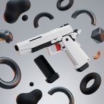 Jucarii, Copii si Bebe - Jucarii si jocuri - Jucarii de rol - Arme de jucarie - Pistol cu Elastice Silueta Urbana, Alb, 15 cm - Infinity.ro