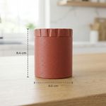 Casa si Gradina - Mobilier - Organizare si depozitare - Cutii depozitare - Set 3 recipiente depozitare cilindrice cu capac, rosu, 8 cm - Infinity.ro