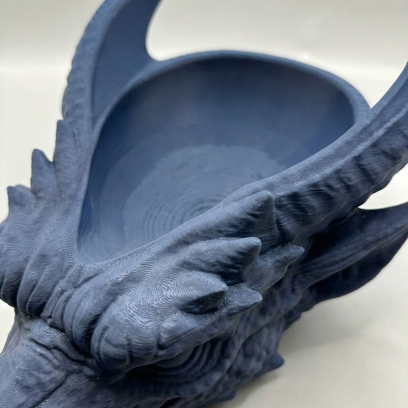 Casa si Gradina - Decoratiuni - Obiecte decorative - Vaze si boluri decorative - Bol Decorativ Sculptural Cap de Dragon, Albastru, 11 cm - Infinity.ro
