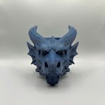 Casa si Gradina - Decoratiuni - Obiecte decorative - Vaze si boluri decorative - Bol Decorativ Sculptural Cap de Dragon, Albastru, 11 cm - Infinity.ro