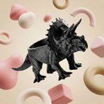 Casa si Gradina - Decoratiuni - Obiecte decorative - Vaze si boluri decorative - Bol Decorativ Triceratops Sculptural, Negru, 18 cm - Infinity.ro