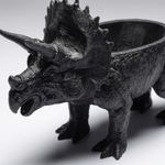 Casa si Gradina - Decoratiuni - Obiecte decorative - Vaze si boluri decorative - Bol Decorativ Triceratops Sculptural, Negru, 18 cm - Infinity.ro
