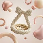 Fashion, accesorii si bijuterii - Femei - Bijuterii femei - Cutii bijuterii - Tava Organizatoare pentru Bijuterii cu Funda Decorativa, Alb, 13 cm - Infinity.ro