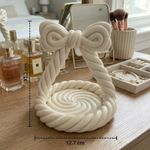 Fashion, accesorii si bijuterii - Femei - Bijuterii femei - Cutii bijuterii - Tava Organizatoare pentru Bijuterii cu Funda Decorativa, Alb, 13 cm - Infinity.ro