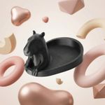 Fashion, accesorii si bijuterii - Femei - Bijuterii femei - Cutii bijuterii - Tavita pentru Bijuterii cu Figurina Animal, Negru, 20 cm - Infinity.ro