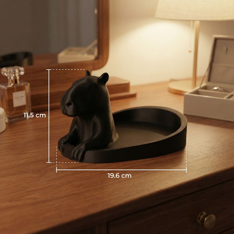 Fashion, accesorii si bijuterii - Femei - Bijuterii femei - Cutii bijuterii - Tavita pentru Bijuterii cu Figurina Animal, Negru, 20 cm - Infinity.ro