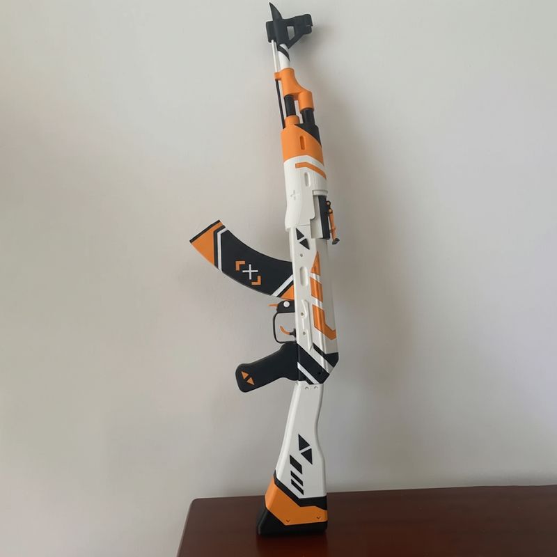 Jucarii, Copii si Bebe - Jucarii si jocuri - Jucarii de rol - Arme de jucarie - Pusca AK 47 Asiimov, 90cm, decorativa pentru colectie, Counter Strike, CS2 / CS:GO - Infinity.ro