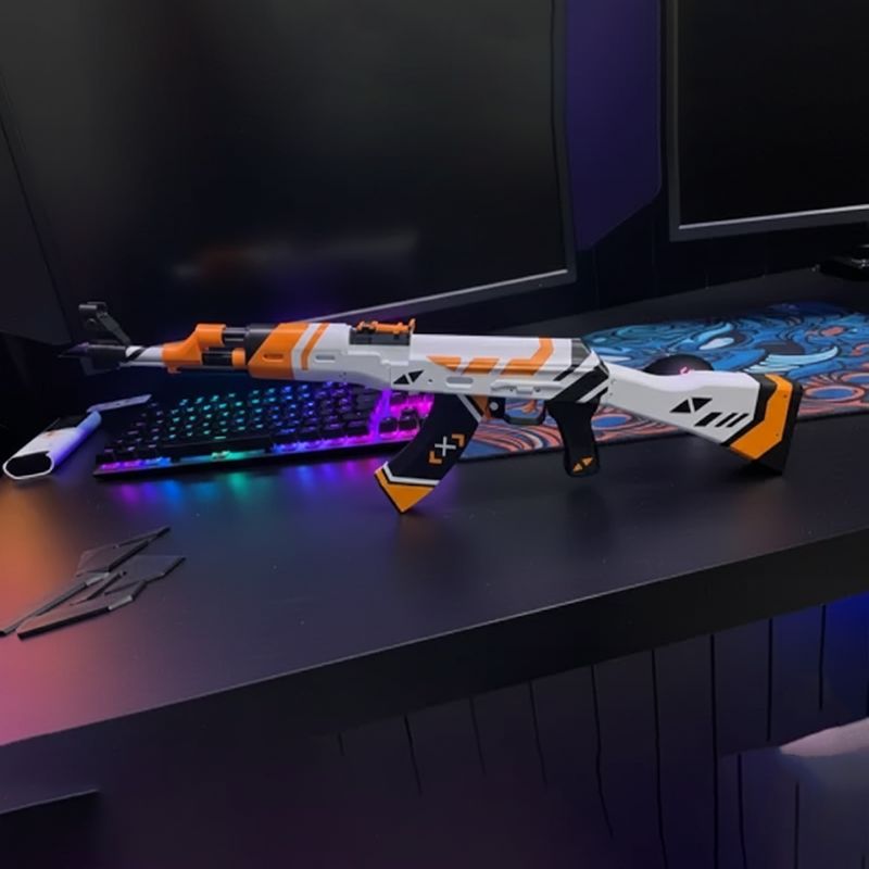 Jucarii, Copii si Bebe - Jucarii si jocuri - Jucarii de rol - Arme de jucarie - Pusca AK 47 Asiimov, 90cm, decorativa pentru colectie, Counter Strike, CS2 / CS:GO - Infinity.ro