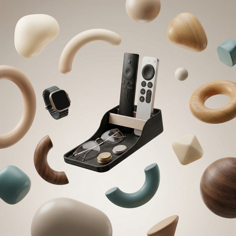 Carti si Birotica - Birotica - Accesorii de birou - Suporturi accesorii birou - Organizator multifunctional Armonie, negru, 9cm, pentru telecomenzi si accesorii - Infinity.ro