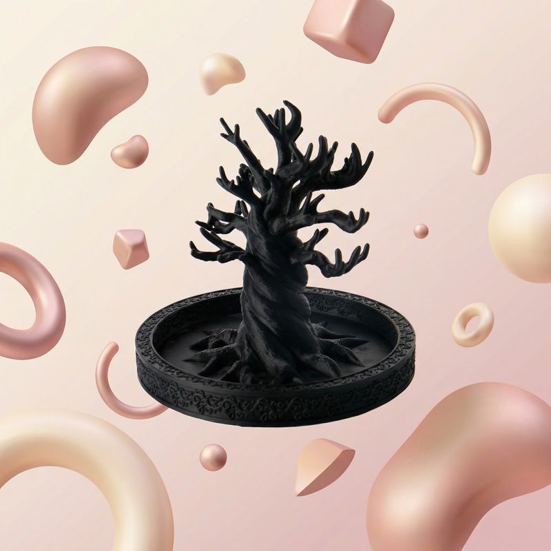 Fashion, accesorii si bijuterii - Femei - Bijuterii femei - Cutii bijuterii - Tava pentru Bijuterii cu Maini Sculpturale, Negru, 16 cm - Infinity.ro