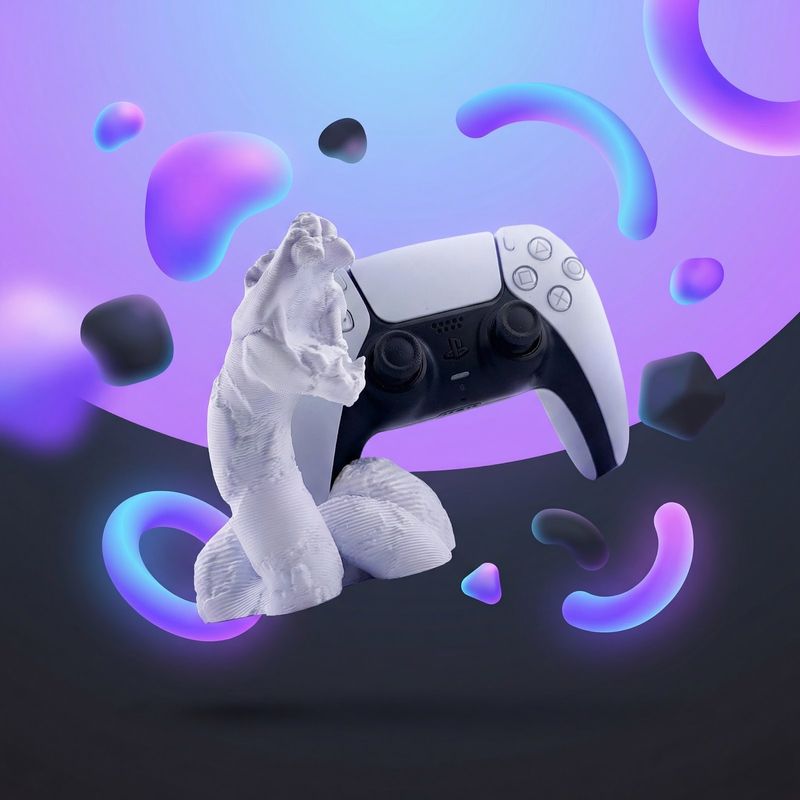 PC, gaming si accesorii - Gaming - Accesorii gaming - Accesorii console gaming - Suport Controller Serpentina, Alb, 12 cm - Infinity.ro