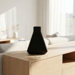 Casa si Gradina - Decoratiuni - Obiecte decorative - Vaze si boluri decorative - Vaza Decorativa cu Nervuri Verticale, Negru, 24 cm - Infinity.ro
