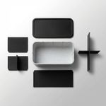 Carti si Birotica - Birotica - Accesorii de birou - Suporturi accesorii birou - Organizator Birou cu Compartimente Modulare, Alb Marmorat, 10 cm - Infinity.ro