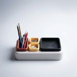 Carti si Birotica - Birotica - Accesorii de birou - Suporturi accesorii birou - Organizator Birou Modular cu Compartimente, Multicolor, 25 cm - Infinity.ro