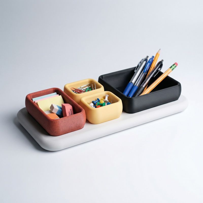 Carti si Birotica - Birotica - Accesorii de birou - Suporturi accesorii birou - Organizator Birou Modular cu Compartimente, Multicolor, 25 cm - Infinity.ro