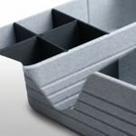 Carti si Birotica - Birotica - Accesorii de birou - Suporturi accesorii birou - Organizator Birou cu Compartimente Modulare, Alb Marmorat, 10 cm - Infinity.ro