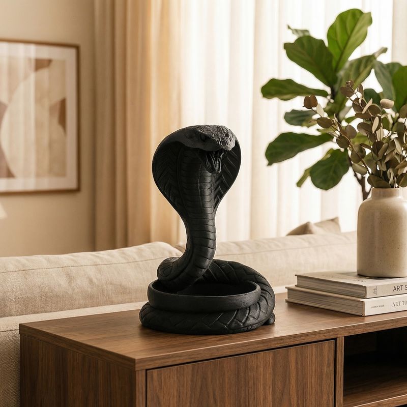 Casa si Gradina - Decoratiuni - Obiecte decorative - Accesorii decorative - Tava decorativa Serpentina, Neagra, 18 cm - Infinity.ro