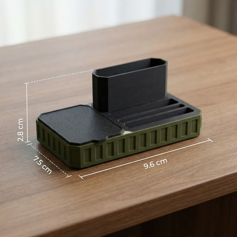Carti si Birotica - Birotica - Accesorii de birou - Suporturi accesorii birou - Organizator Birou Modular Minimalist, Verde, 10 cm - Infinity.ro