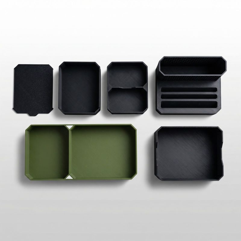 Carti si Birotica - Birotica - Accesorii de birou - Suporturi accesorii birou - Organizator Birou Modular Minimalist, Verde, 10 cm - Infinity.ro