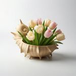Casa si Gradina - Decoratiuni - Obiecte decorative - Vaze si boluri decorative - Bol Decorativ Scoica Spiralata, Bej nisipiu, 18 cm - Infinity.ro