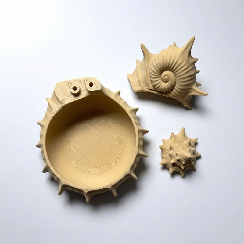 Casa si Gradina - Decoratiuni - Obiecte decorative - Vaze si boluri decorative - Bol Decorativ Scoica Spiralata, Bej nisipiu, 18 cm - Infinity.ro