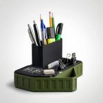 Carti si Birotica - Birotica - Accesorii de birou - Suporturi accesorii birou - Organizator Birou Modular Minimalist, Verde, 10 cm - Infinity.ro