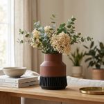 Casa si Gradina - Decoratiuni - Obiecte decorative - Vaze si boluri decorative - Vaza Decorativa Modulara, Maro cu Negru, 14 cm - Infinity.ro