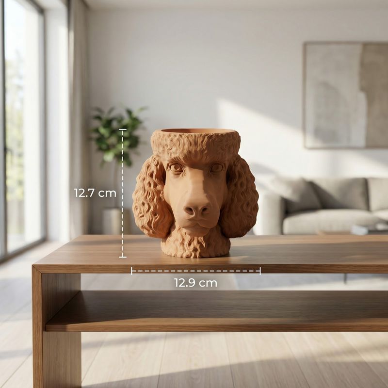 Casa si Gradina - Decoratiuni - Obiecte decorative - Vaze si boluri decorative - Bol Decorativ Tip Tava Cap de Caniche, Bej, 15 cm - Infinity.ro