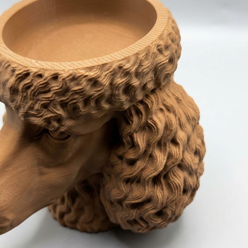 Casa si Gradina - Decoratiuni - Obiecte decorative - Vaze si boluri decorative - Bol Decorativ Tip Tava Cap de Caniche, Bej, 15 cm - Infinity.ro