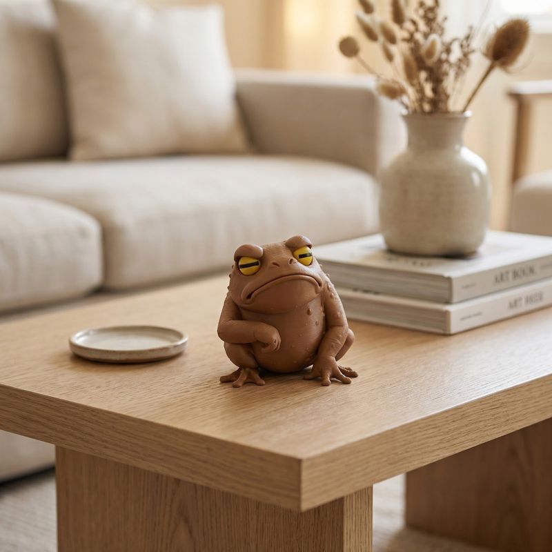 Casa si Gradina - Decoratiuni - Obiecte decorative - Accesorii decorative - Figurina decorativa broasca amuzanta, maro, 2 cm - Infinity.ro