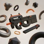 Jucarii, Copii si Bebe - Jucarii si jocuri - Jucarii de rol - Arme de jucarie - Pistoliera cu Elastice Spectral, Negru cu Rosu, 65 cm - Infinity.ro
