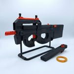 Jucarii, Copii si Bebe - Jucarii si jocuri - Jucarii de rol - Arme de jucarie - Pistoliera cu Elastice Spectral, Negru cu Rosu, 65 cm - Infinity.ro