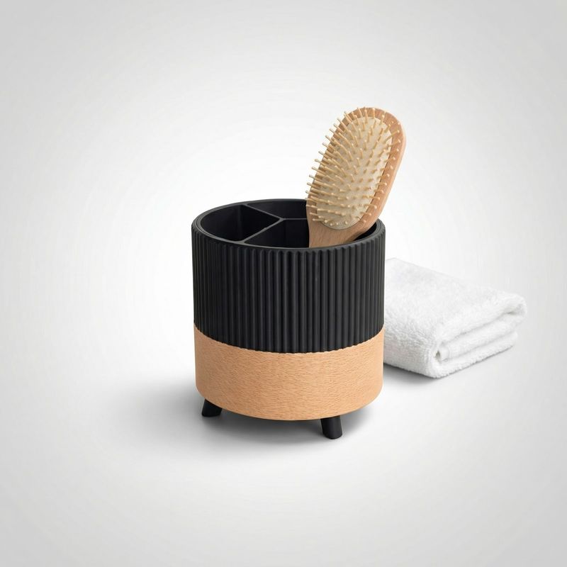 Casa si Gradina - Sanitare - Suporturi si accesorii baie - Accesorii baie - Suport Organizator pentru Perie de Par, Negru, 10 cm - Infinity.ro