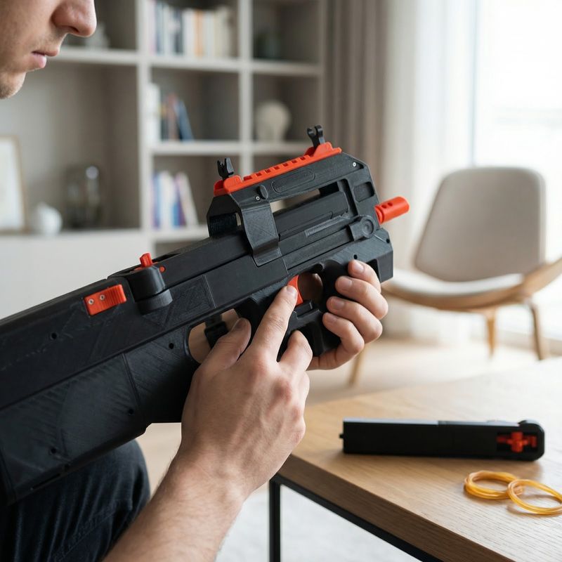 Jucarii, Copii si Bebe - Jucarii si jocuri - Jucarii de rol - Arme de jucarie - Pistoliera cu Elastice Spectral, Negru cu Rosu, 65 cm - Infinity.ro