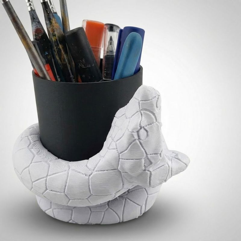 Carti si Birotica - Birotica - Accesorii de birou - Suporturi accesorii birou - Suport Pixuri Sculptural, Alb, 13 cm - Infinity.ro