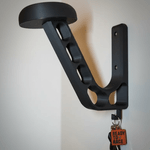 Auto si Moto - Moto - Accesorii moto si consumabile - Suport Perete Casca Moto si Costum Moto, Include Suruburi Montaj, Sistem Prindere Rigid, Accesorii Moto pentru Casa sau Garaj, Culoare Negru Mat - Infinity.ro