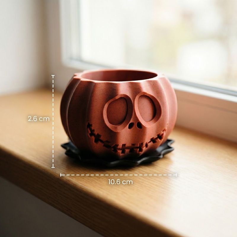 Casa si Gradina - Gradinarit si plante - Plante si ghivece - Ghivece si suporturi - Ghiveci Decorativ Halloween cu Fata Sculptata, Rosu, 11 cm - Infinity.ro