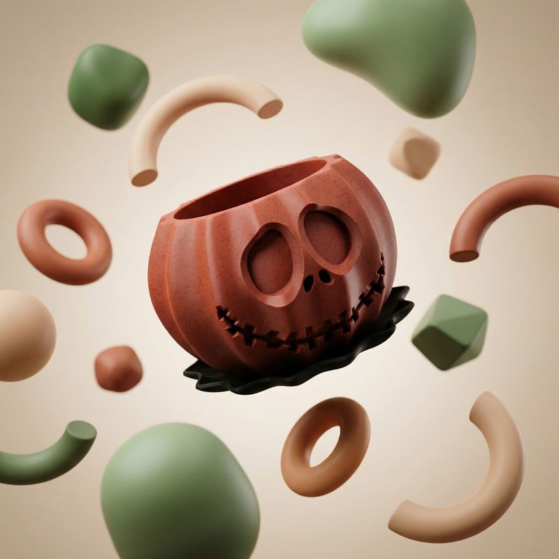 Casa si Gradina - Gradinarit si plante - Plante si ghivece - Ghivece si suporturi - Ghiveci Decorativ Halloween cu Fata Sculptata, Rosu, 11 cm - Infinity.ro