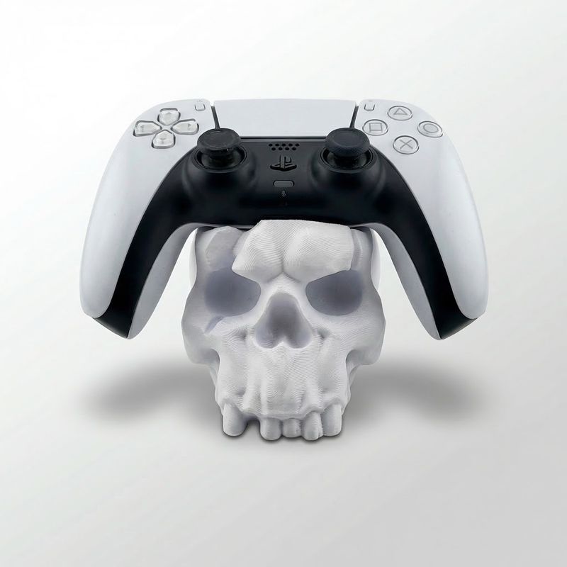 PC, gaming si accesorii - Gaming - Accesorii gaming - Accesorii console gaming - Suport Controller cu Design Craniu, Alb, 13 cm - Infinity.ro