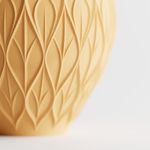 Casa si Gradina - Decoratiuni - Obiecte decorative - Vaze si boluri decorative - Vaza Decorativa cu Model de Frunze, Bej, 25 cm - Infinity.ro