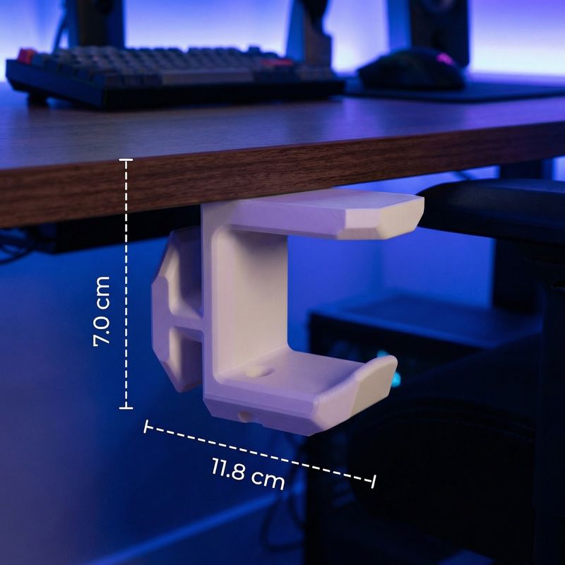 PC, gaming si accesorii - Periferice PC - Periferice Diverse - Suport Casti Sub Birou Armonie, Alb, 12 cm - Infinity.ro