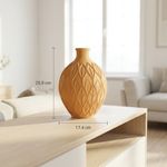 Casa si Gradina - Decoratiuni - Obiecte decorative - Vaze si boluri decorative - Vaza Decorativa cu Model de Frunze, Bej, 25 cm - Infinity.ro