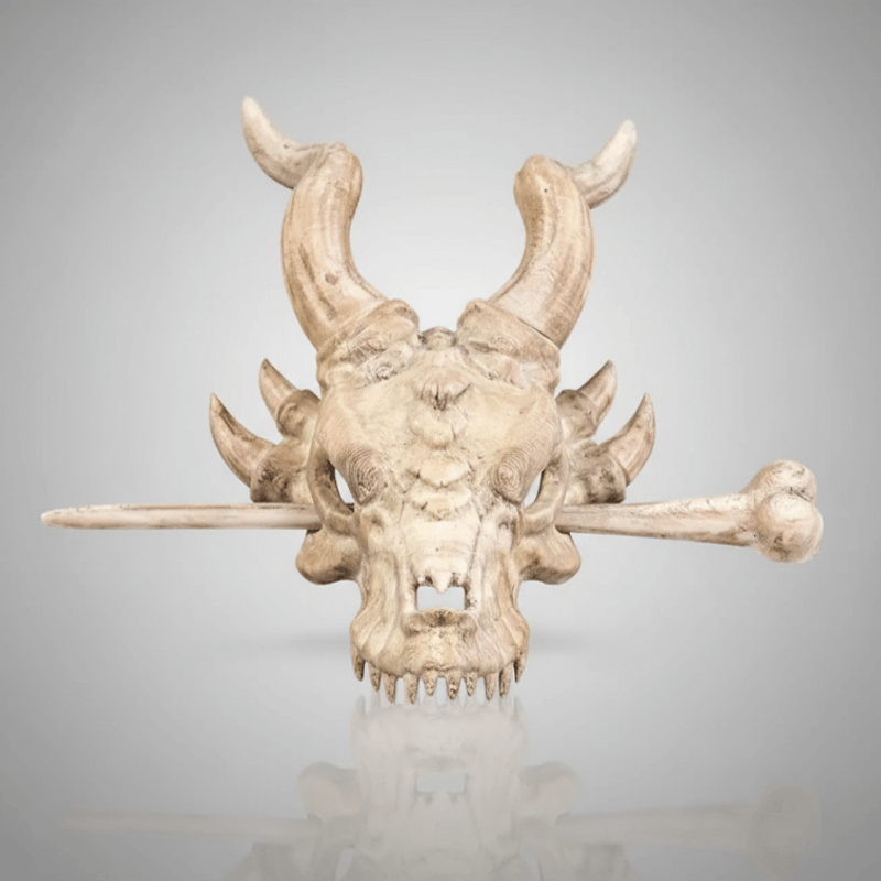 Fashion, accesorii si bijuterii - Femei - Accesorii femei - Accesorii pentru par femei - Agrafa de Par Bone Trophy 3D, Cap de Dragon Schelet, Accesoriu - Infinity.ro