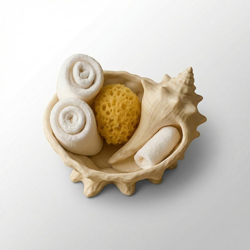 Casa si Gradina - Decoratiuni - Obiecte decorative - Vaze si boluri decorative - Bol Decorativ tip Scoica Sculpturala, Bej, 16 cm - Infinity.ro