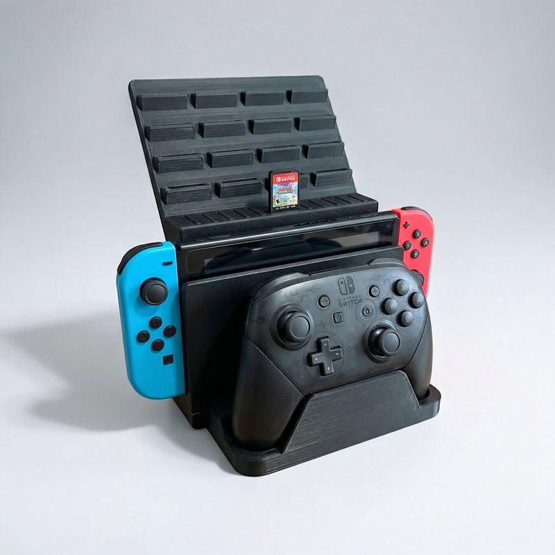 PC, gaming si accesorii - Gaming - Accesorii gaming - Accesorii console gaming - Suport Organizator Casete Jocuri, Negru, 16 cm - Infinity.ro