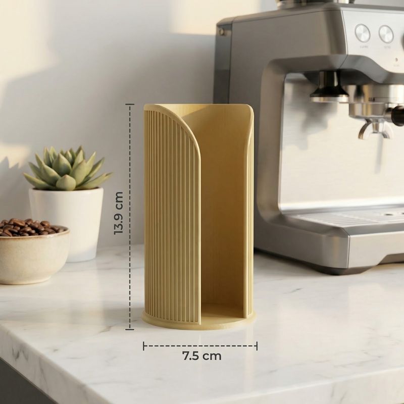 Electronice si Electrocasnice - Electrocasnice bucatarie - Preparare bauturi - Accesorii si consumabile aparate preparare bauturi - Dispenser Vertical pentru Pahare, Bej, 14 cm - Infinity.ro