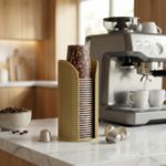 Electronice si Electrocasnice - Electrocasnice bucatarie - Preparare bauturi - Accesorii si consumabile aparate preparare bauturi - Dispenser Vertical pentru Pahare, Bej, 14 cm - Infinity.ro