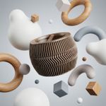 Casa si Gradina - Mobilier - Organizare si depozitare - Cutii depozitare - Recipient Depozitare Minimalist cu Capac Filetat, Gri Metalizat, 8 cm - Infinity.ro